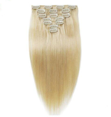 Chiny Blond Virgin Clip In Hair Extensions, Hair Extensions 100 Human Hair Clip In dostawca