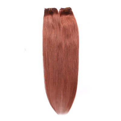 Chiny Red Color 33 Healthy Virgin Clip In Hair Extensions Podwójna warstwa do szycia dostawca
