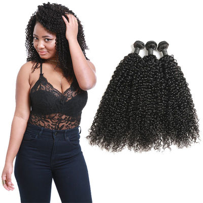 Chiny Natural Black Virgin Curly Hair Bundles / Curly Weave Human Hair 3 Bundles dostawca