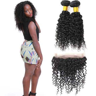 Chiny Raw Double Weft Brazilian Curly 360 Frontal Closure Water Wave Human Virgin Hair dostawca