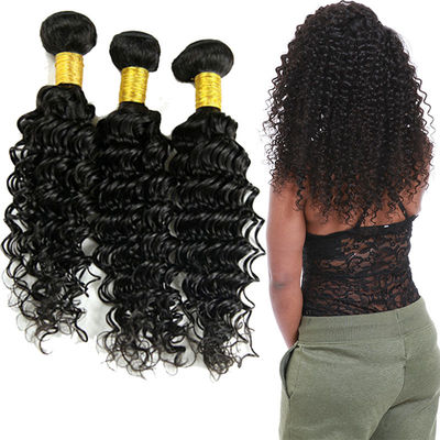 Chiny Double Weft Raw Brazilian Virgin Remy Hair Deep Wave 3 Bundles No Tangle dostawca