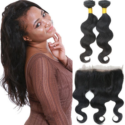 Chiny Autentyczne 360 ​​Lace Frontal Closure / Pre Plucked 360 Frontal With Bundles dostawca
