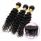 Double Sewed Weft 8A Virgin Brazilian Hair Extensions Deep Wave With Frontal dostawca