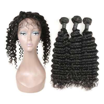 Real Transparent 360 Lace Frontal Closure 3 Pakiety Deep Wave No Tangle dostawca