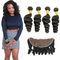 Autentyczne 8A Loose Curly Indian Remy Hair Weave 4 Bundle With Frontal dostawca